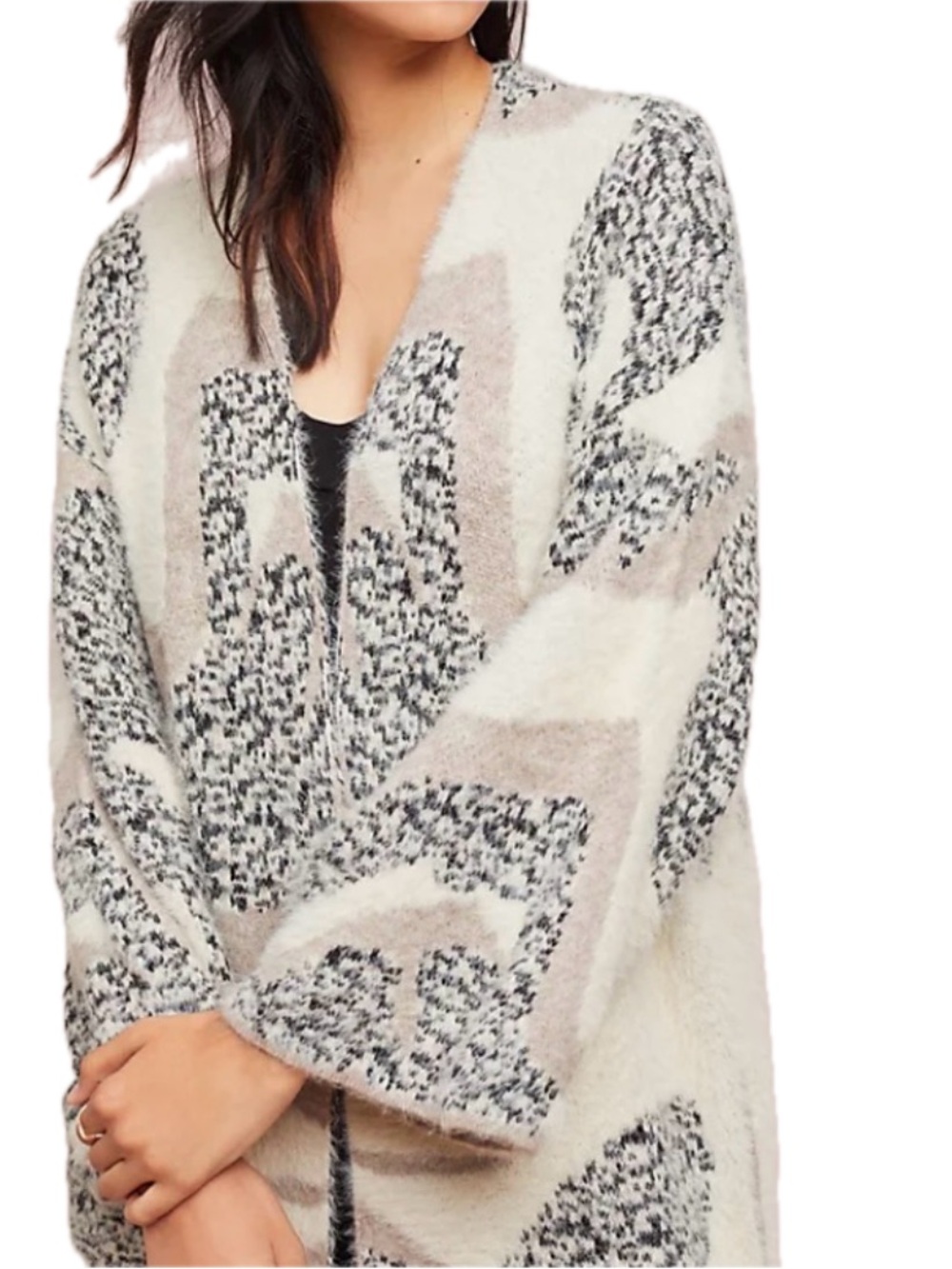 Anthropologie SATURDAY SUNDAY Winter’s Walk Fuzzy Kimono Open Cardigan One Size